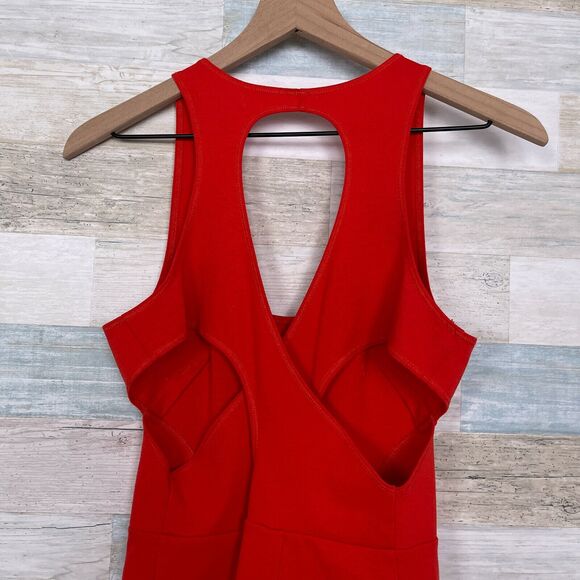 Silence & Noise Seamed Ponte Cut Out Dress Red Urban Outfitters Womens Medium - Picture 4 of 8